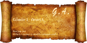 Gömöri Anett névjegykártya